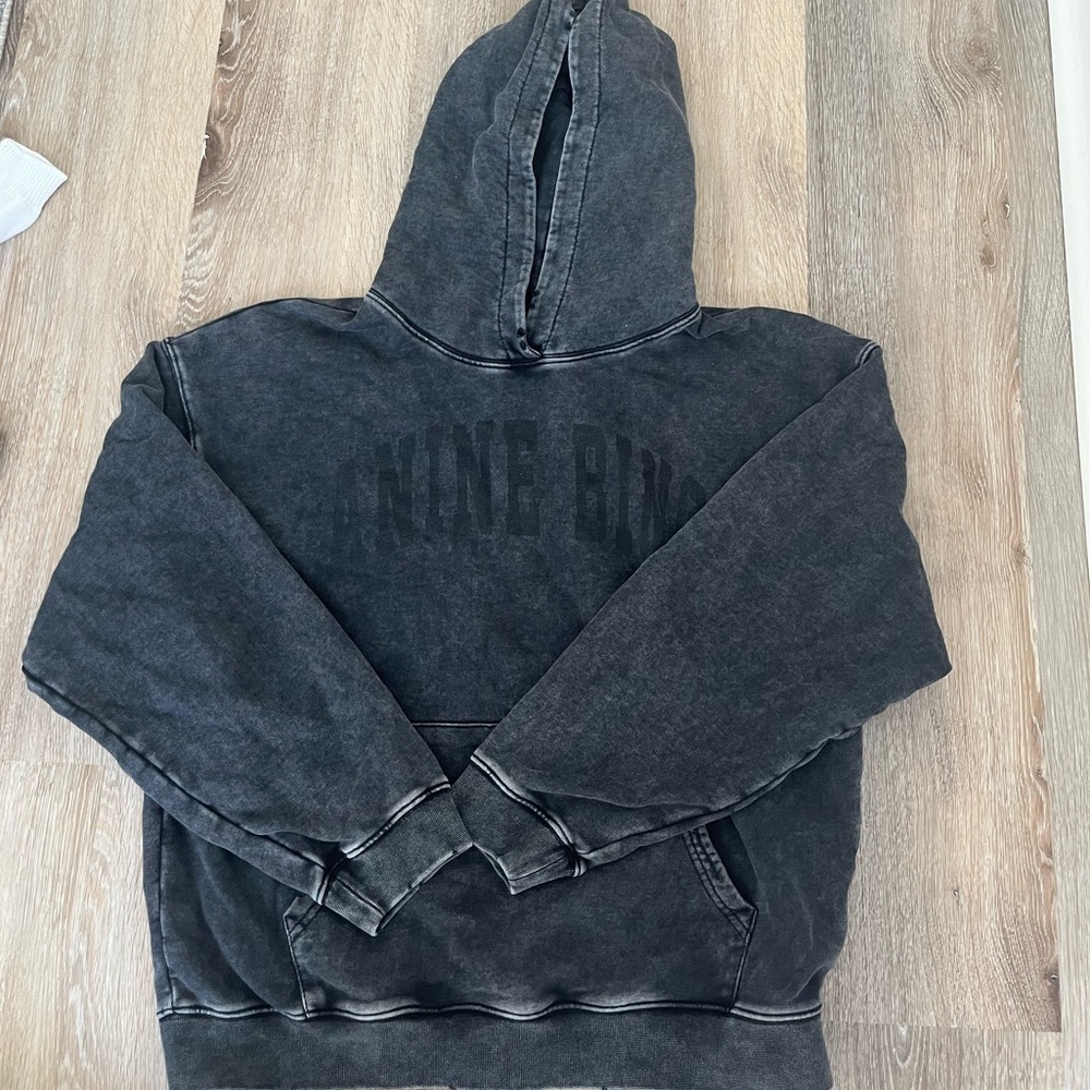Gray faded anine bing sweatshirt